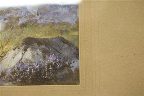 John Charles Harrison (1898-1985), watercolour, Grouse over moorland, signed, 17 x 24cm